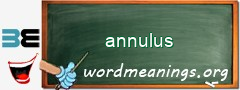 WordMeaning blackboard for annulus